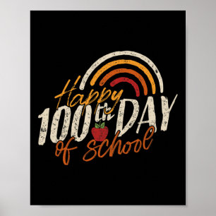 Day Of School 2025 Teacher 100 Days Of School  Poster