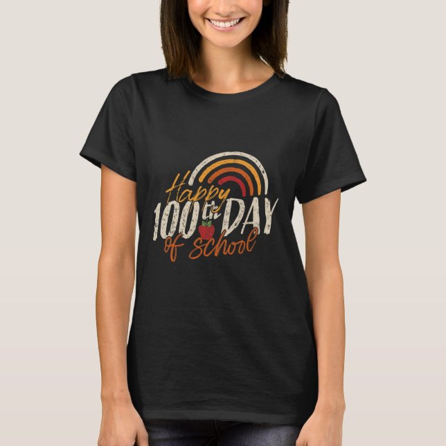 Day Of School 2025 Teacher 100 Days Of School  T-Shirt (Front)
