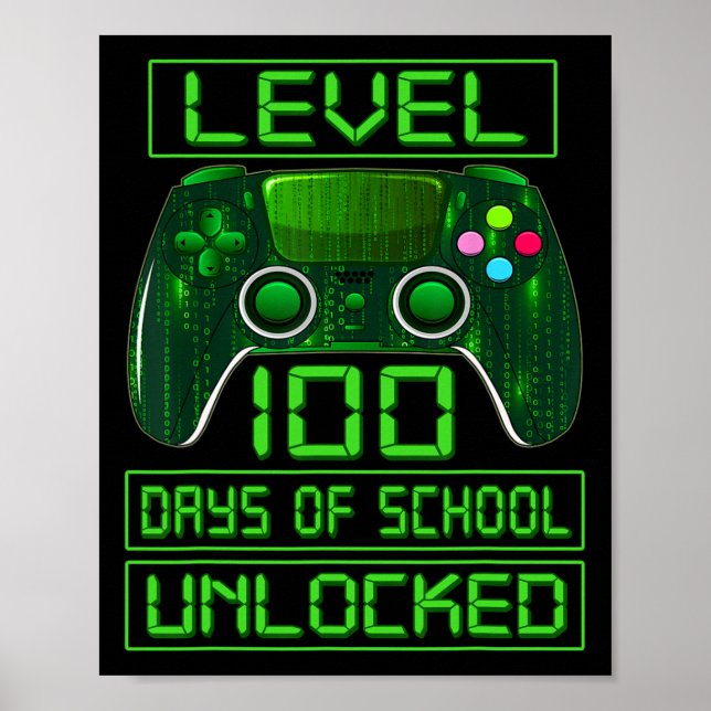 Day Of School Boys Level 100 Days Of School Unlock Poster (Front)