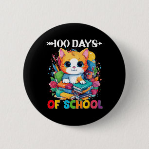 Day Of School Cute Cat Kitty Gifts 100 Days Smarte 6 Cm Round Badge
