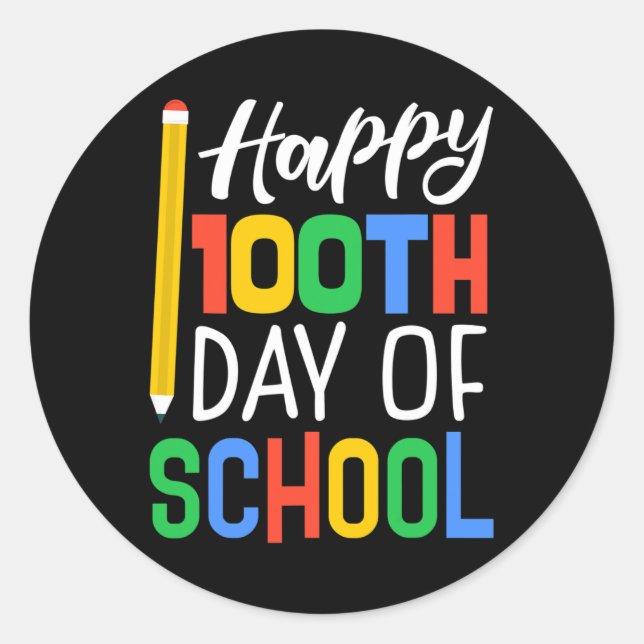 Day Of School For Teachers Kids  Classic Round Sticker (Front)