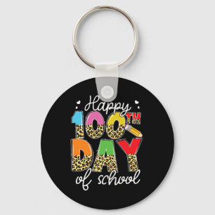 Day Of School For Teachers Kids Happy 100 Days  Key Ring