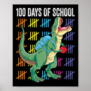 Day Of School For Toddlers Kids T-rex Poster