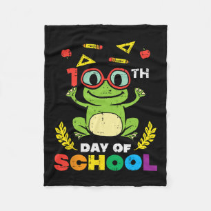 Day Of School Frog 100 Days Smarter Teacher Kids G Fleece Blanket