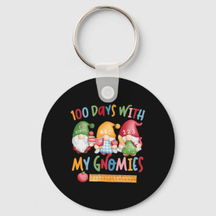 Day Of School Gnome 100 Days With My Gnomies Key Ring