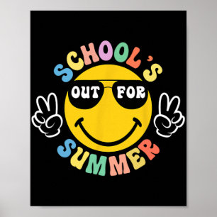 Day Of School Graduation Groovy Schools Kids Summe Poster