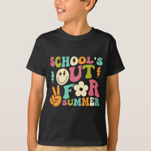 Day Of School Groovy Schools Out For Summer Teache T-Shirt