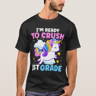 Day Of School I'm Ready To Crush 1st Grade Unicorn T-Shirt