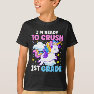 Day Of School I'm Ready To Crush 1st Grade Unicorn T-Shirt