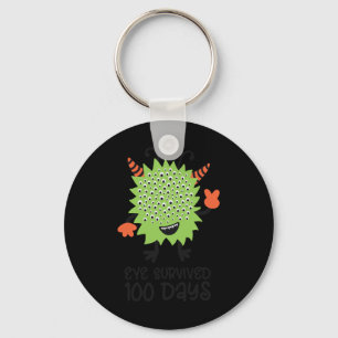Day Of School Monster Boys Kids Eye Survived 100 D Key Ring