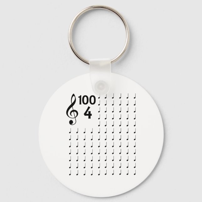 Day Of School Musical Notes Music Teacher  Key Ring (Front)