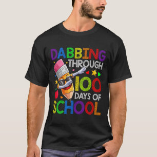 Day Of School Pencils Dabbing 100 Days Kids Boys G T-Shirt