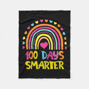 Day Of School Rainbow 100 Days Smarter Kindergarte Fleece Blanket