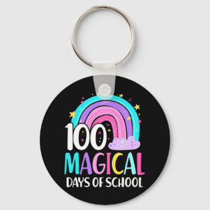 Day Of School Rainbow Magical 100 Days Of School  Key Ring
