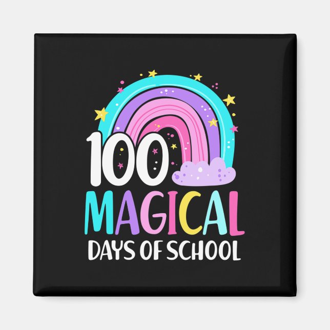 Day Of School Rainbow Magical 100 Days Of School  Magnet (Front)