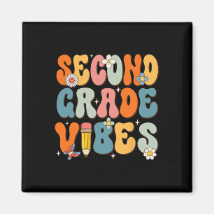 Day Of School Second Grade Vibes Back To School  Magnet