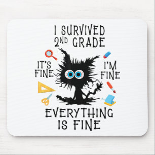 Day Of School Student Graduation I Survived 2nd Gr Mouse Pad