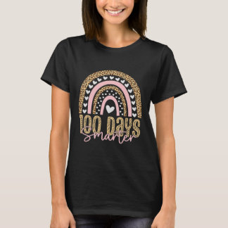 Day Of School Teacher 100 Days Rainbow Leopard Boh T-Shirt