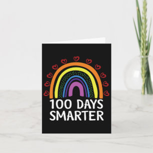 Day Of School Teacher 100 Days Smarter Rainbow 2  Card