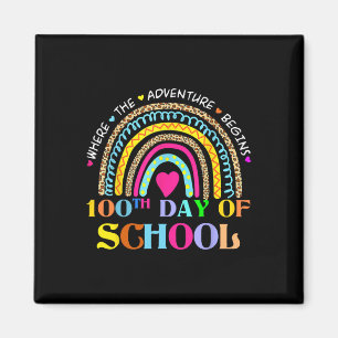 Day Of School Teacher - 100 Days Smarter Rainbow  Magnet
