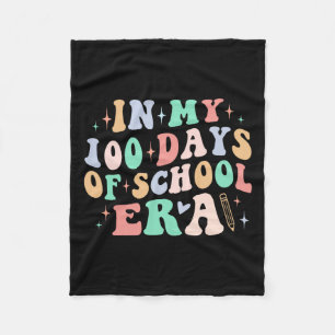 Day Of School Teacher Kid In My 100 Days Of School Fleece Blanket