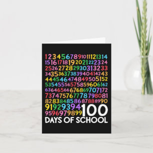 Day Of School Teacher Kids 100 Days Math Numbers  Card