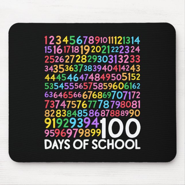 Day Of School Teacher Kids 100 Days Math Numbers  Mouse Pad (Front)