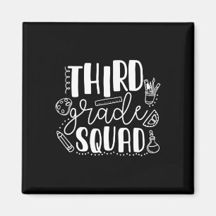 Day Of School Third Grade Squad Teacher Magnet