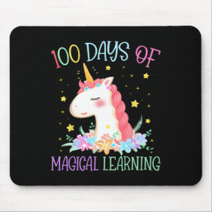 Day Of School Unicorn 100 Days Magical Learning Gi Mouse Pad
