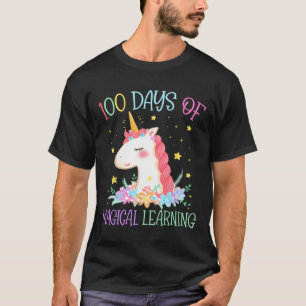 Day Of School Unicorn 100 Days Magical Learning Gi T-Shirt