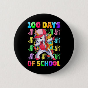 Day Of School Unicorn For Girls Kids Happy 100 Day 6 Cm Round Badge