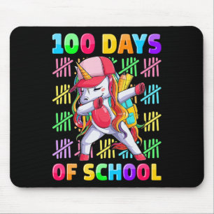 Day Of School Unicorn For Girls Kids Happy 100 Day Mouse Pad