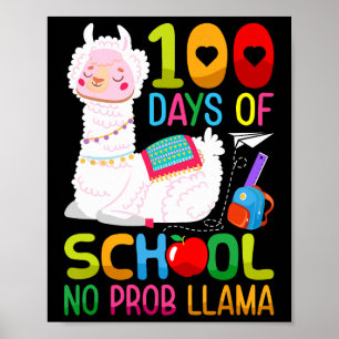 Day Of School Unicorn Girls 100 Days Of School 1 Poster