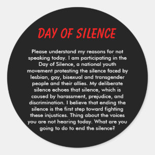 Day of Silence Classic Round Sticker