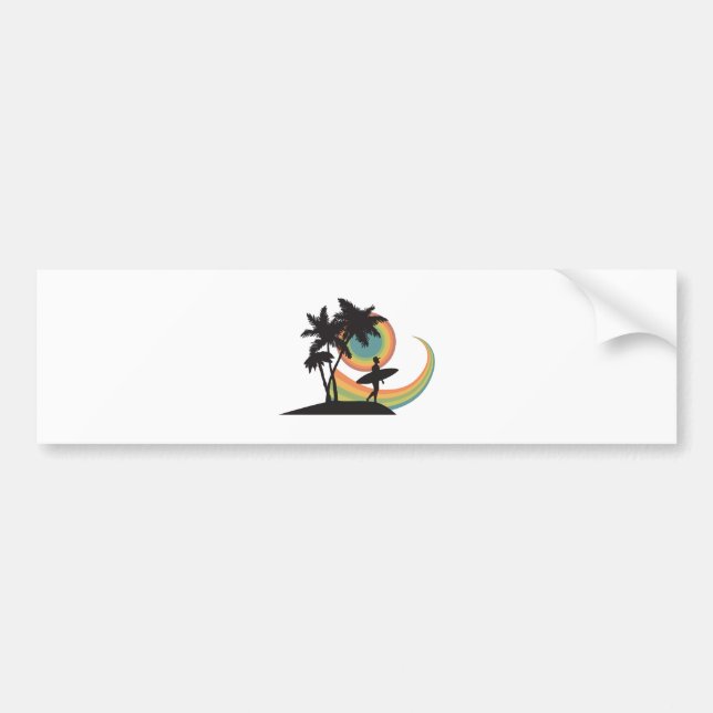 day of surfing vector design bumper sticker (Front)