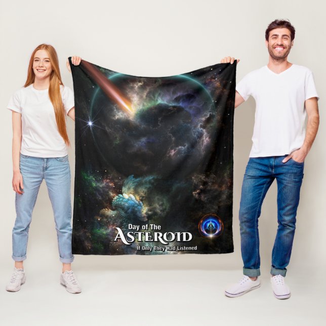 Day Of The Asteroid SciFi Fractal Art Fleece Blanket (In Situ)