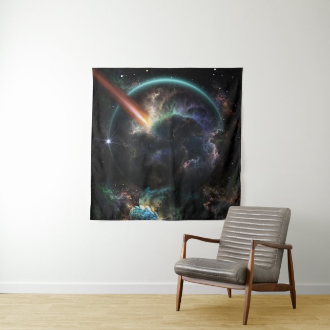 Day Of The Asteroid SciFi Fractal Art Tapestry (In Situ)