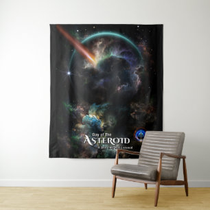 Day Of The Asteroid SciFi Fractal Art Tapestry