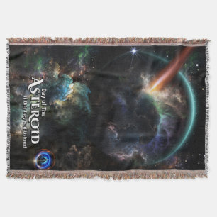 Day Of The Asteroid SciFi Fractal Art Throw Blanket