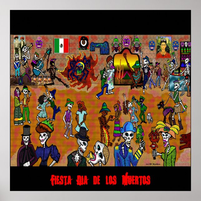 day of the dead2, Fiesta Dia de los Muertos Poster (Front)