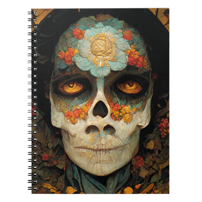 Day Of The Dead 1 Fantasy Skull Notebook (Front)