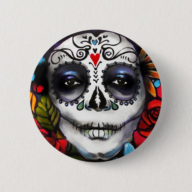 Day of the Dead 6 Cm Round Badge (Front)