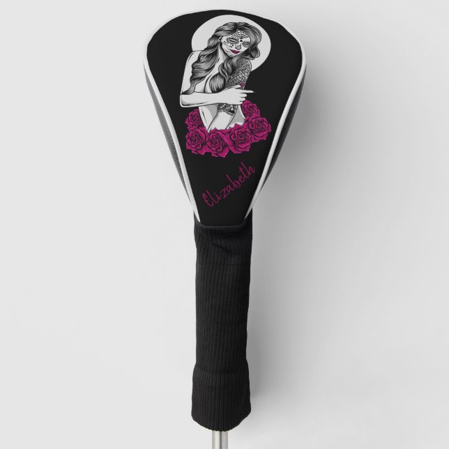 Day of the Dead and Roses  Golf Head Cover (Front)