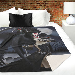 Day of the Dead Angel Sherpa Blanket