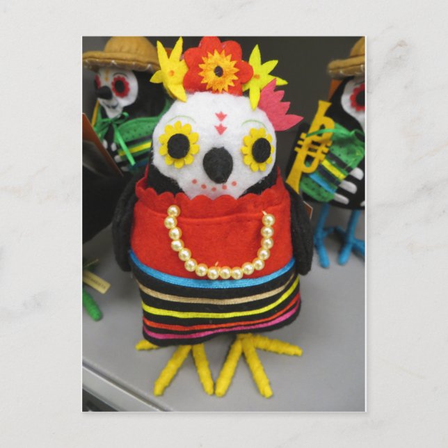Day Of The Dead Bird Postcard (Front)