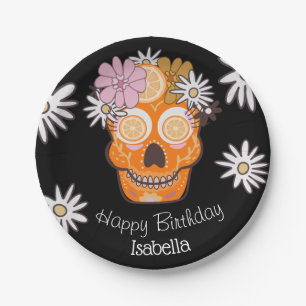 Day of the dead Birthday Sugar Skull Paper Plates