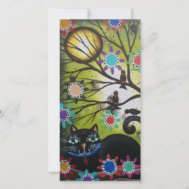 Day Of The Dead, Black Cat Art_ Photo Card (Front)