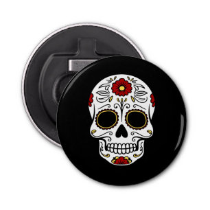 Day of the Dead Black Sugar Skull Party Favour Bottle Opener