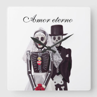 Day of the Dead Bride and Groom Clock