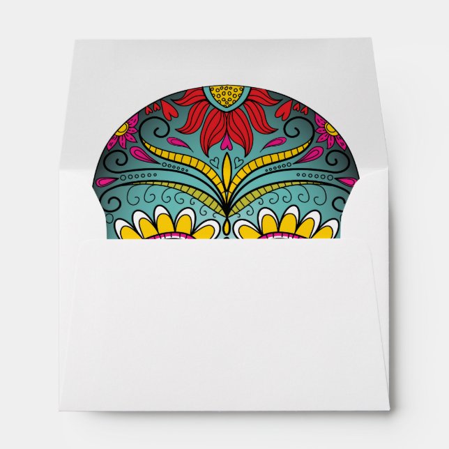 Day of the Dead Bright Skull Envelopes (Back (Bottom))